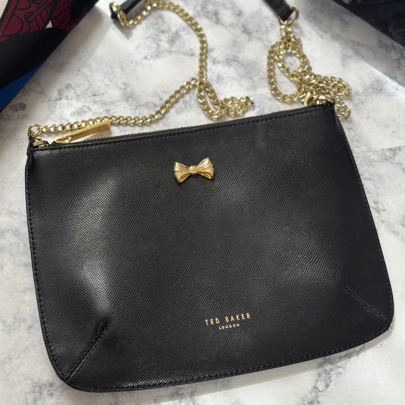 Ted Baker Handbags - Ted Baker Black Crossbody Bag with Gold Accents